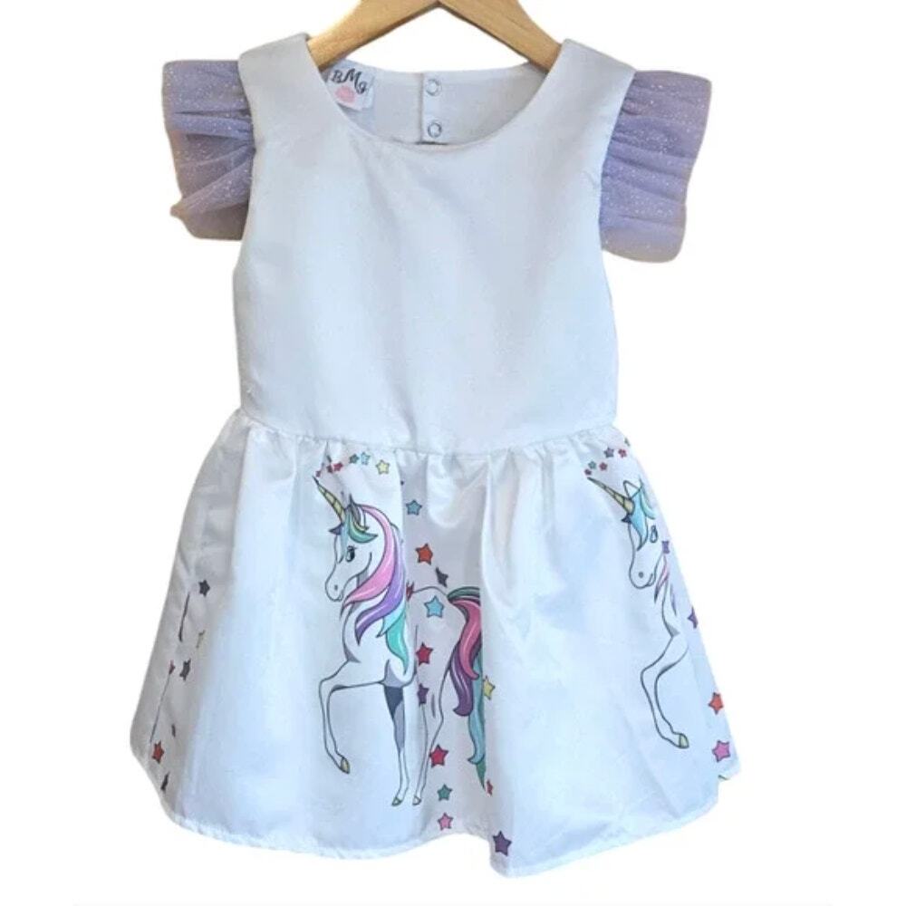 Mia Belle Girls Unicorn Princess Tulle Costume Dress